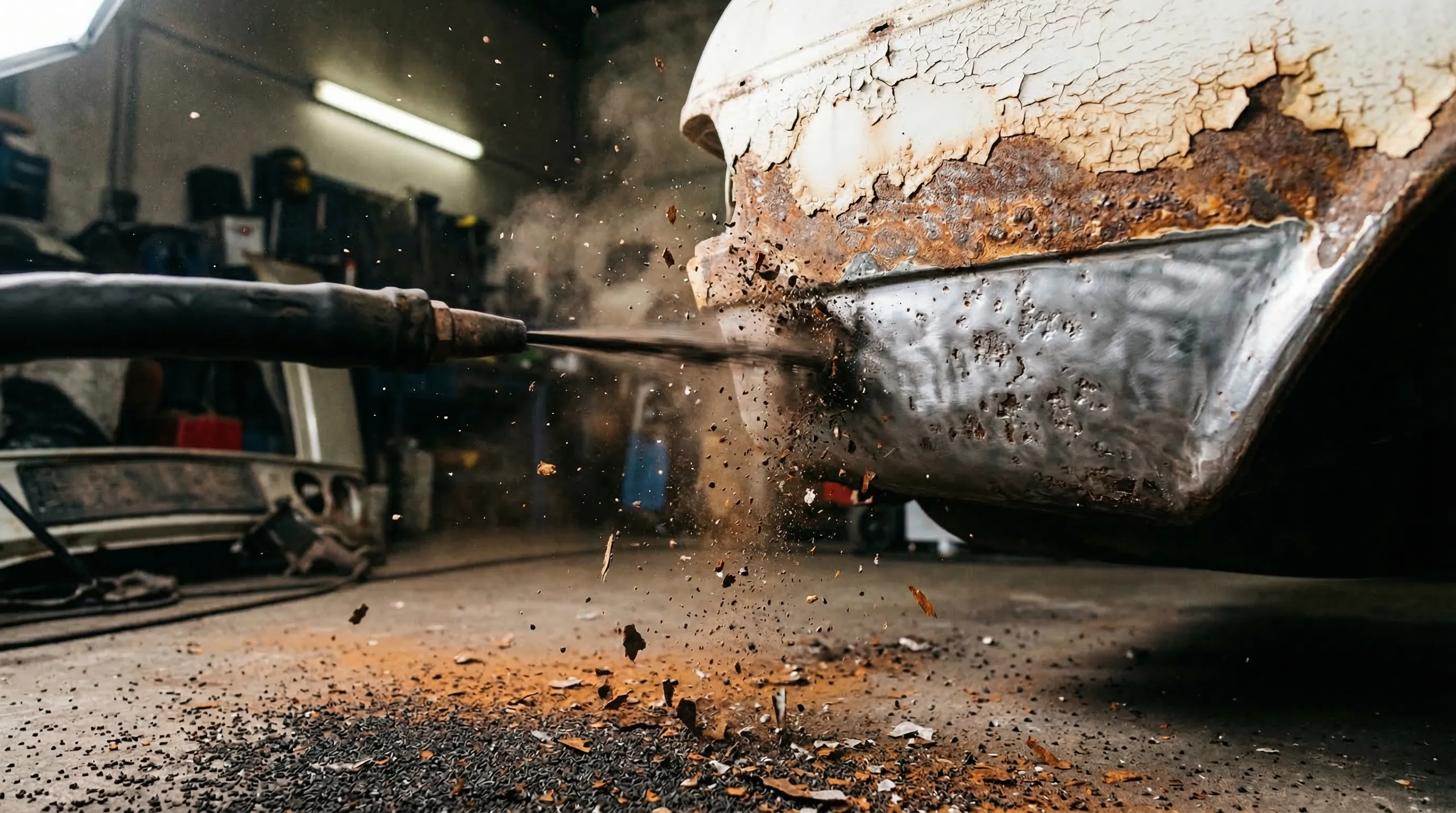 Strahlmittel für Fahrzeugrestaurierung – Rost und Lack restlos entfernen